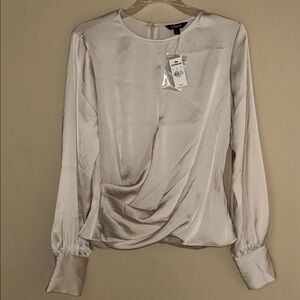 Express Cream Draped Blouse